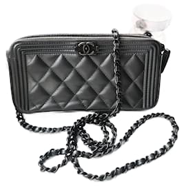 Chanel-Wallet on chain boy-Silvery