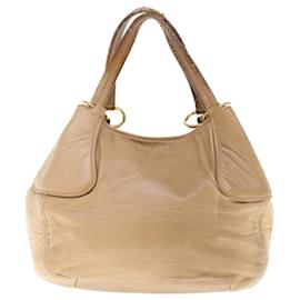 Miu Miu-Miu Miu Hand Bag Leather Beige Auth 64848-Beige