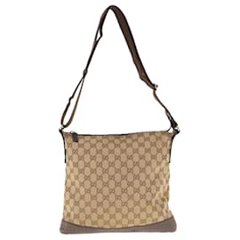 Gucci-GUCCI GG Canvas Shoulder Bag Beige 145857 auth 64778-Beige