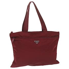Prada-PRADA Tote Bag Nylon Red Auth ki3931-Red