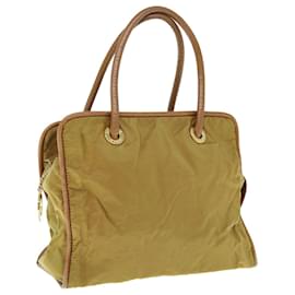 Céline-CELINE Hand Bag Nylon Khaki Auth 64274-Khaki