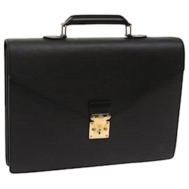 Louis Vuitton-LOUIS VUITTON Epi Serviette Embaixador Bolsa Empresarial Preto M54412 LV Auth yk10220-Preto