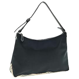Burberry-BURBERRY Nova Check Blue Label Shoulder Bag Nylon Black Beige Auth bs11547-Black,Beige