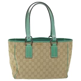 Gucci-GUCCI GG Canvas Einkaufstasche Beige 113019 Auth 64277-Beige