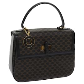 Céline-CELINE Borsa a mano in tela macadam PVC Marrone Nero Auth 64713UN-Marrone,Nero