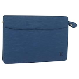 Louis Vuitton-LOUIS VUITTON Epi Pochette Homme Clutch Bag Blue M52522 LV Auth 64531-Blue