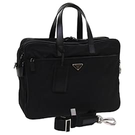 Prada-PRADA Business Bag Nylon 2caminho Black Auth ki3987-Preto