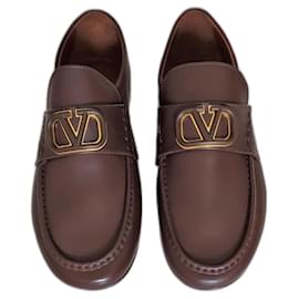 Valentino Garavani-Vlogo signature loafers-Dark brown