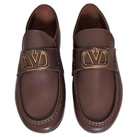 Valentino Garavani Mocasines con logo vlogo Marrón oscuro