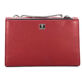 MCM-MCM 2Way Leder Umhängetasche Bag Handtasche Umhängetasche Dunkelrot Tasche-Rot