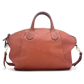 MCM-MCM Leather Shoulder Bag Handbag Bag Red Gold Shopper Large Bag-Red