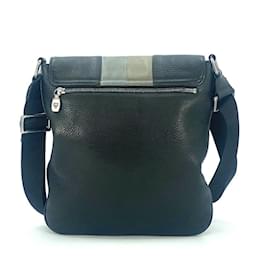 MCM-MCM Leather Messenger Bag Handbag Shoulder Bag Crossbody Black Lion-Black