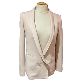 Giacca Tara Jarmon Rosa Beige Cotone Viscosa Taglia 36 Rosa Beige