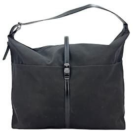 MCM-MCM Vintage Bag XXL - Bag Nylon Leather Black LogoPrint Travel Bag Weekender-Black