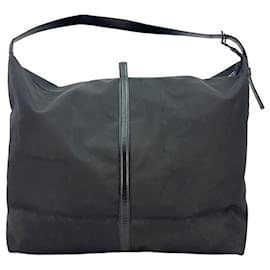 MCM-MCM Vintage Bag XXL - Bag Nylon Leather Black LogoPrint Travel Bag Weekender-Black