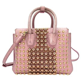 MCM-MCM Mini Milla Tote Bag Pearl Mother of Pearl Pink Handle Bag Shoulder Bag-Other