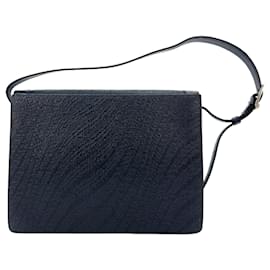 MCM-MCM Vintage Leather Shoulder Bag Handbag Bag Dark Blue Satchel Logo-Dark blue