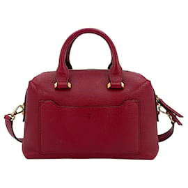 MCM-MCM leather shoulder bag handbag shoulder bag burgundy red handle bag-Dark red