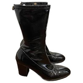 Gucci-GUCCI  Ankle boots T.eu 38.5 Patent leather-Black