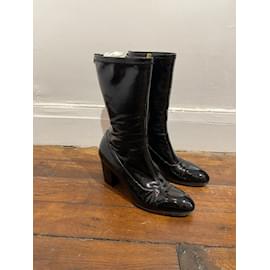 Gucci-GUCCI  Ankle boots T.eu 38.5 Patent leather-Black