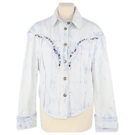 Alanui-Alanui Blue Tubular Beads Jacket-Blue