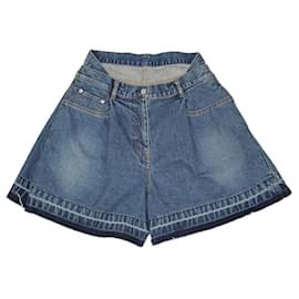 Sacai-Blaue Sacai-Shorts mit ausgefranstem Rand-Blau