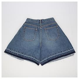 Sacai-Blaue Sacai-Shorts mit ausgefranstem Rand-Blau