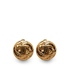 Chanel-Gold Chanel CC Clip On Earrings-Golden