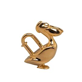 Hermès-Charme de serrure Hermes Pelican Cadena en or-Doré