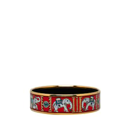 Hermès-Bracelet de costume en émail large Hermes rouge-Rouge