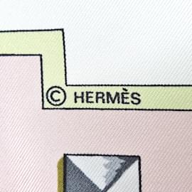 Hermès-Hermes Les Cles Silk Scarf Foulards Blanc-Blanc