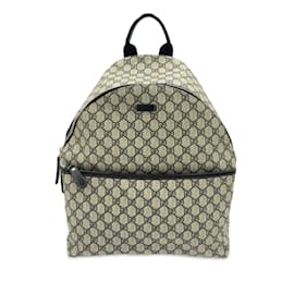 Gucci-Brown Gucci GG Supreme Backpack-Brown