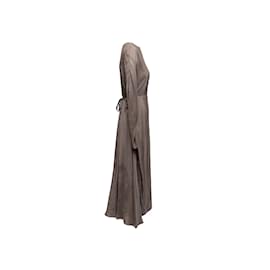 Prada-Prada gris 2019 Robe à manches longues en soie Taille US M-Gris