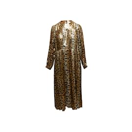 Marc Jacobs-Vestido con estampado de guepardo de seda Marc Jacobs de pasarela dorado y negro Talla EE. UU. 2-Dorado