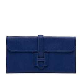 Hermès-Azul Hermes Epsom Jige Elan 29 Bolsa de embrague-Azul