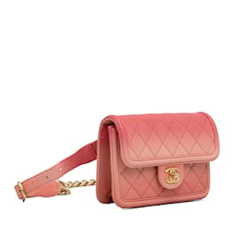 Chanel-Pink Chanel Caviar Sunset On The Sea Flap Belt Bag-Pink