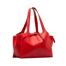 Céline-Red Celine Small Trifold Tote Bag-Red