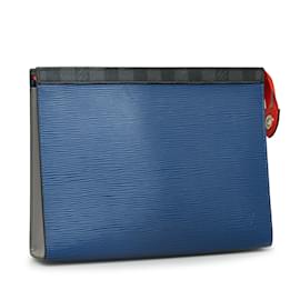 Louis Vuitton-Blue Louis Vuitton Epi Pochette Voyage MM Clutch Bag-Bleu