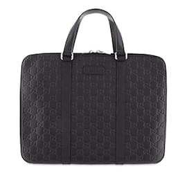 Gucci-Bolso de negocios tipo maletín Gucci Guccissima negro-Negro
