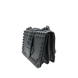 Prada-Black Prada Studded Cahier Crossbody Bag-Black
