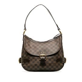 Louis Vuitton-Sac à bandoulière marron Louis Vuitton Damier Ebene Highbury-Marron