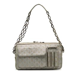 Louis Vuitton-Silver Louis Vuitton Monogram Mini Lin Shine McKenna Baguette-Silvery