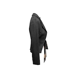 Dolce & Gabbana-Black & Beige Dolce & Gabbana Virgin Wool & Silk Blazer Size IT 40-Black