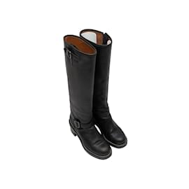 Balenciaga-Black Balenciaga Tall Buckle Boots Size 36-Black