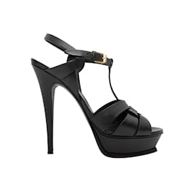 Yves Saint Laurent-Black Yves Saint Laurent Platform Sandals Size 39-Black