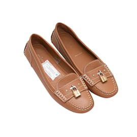 Louis Vuitton-Tan Louis Vuitton Leather Driving Loafers Size 39-Camel