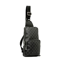 Louis Vuitton-Black Louis Vuitton Damier Graphite Avenue Sling Crossbody Bag-Black