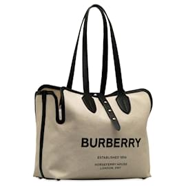 Burberry-Sac cabas en toile marron Burberry Soft Belt-Marron