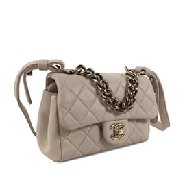 Chanel-Sac Trapezio en cuir de veau Chanel Mini Paris Rome taupe-Autre