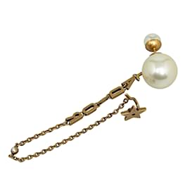 Dior-Punho de orelha Dior Faux Pearl e cristal J'Adior em ouro-Dourado
